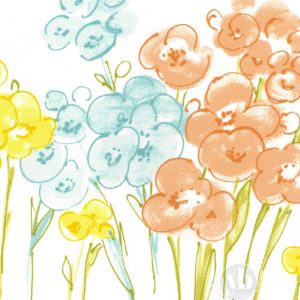 Poppy Lemon Border Print