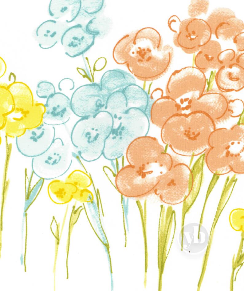 Poppy Lemon Border Print