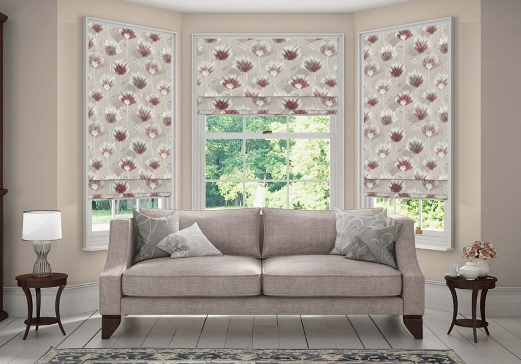 Roman blinds living room