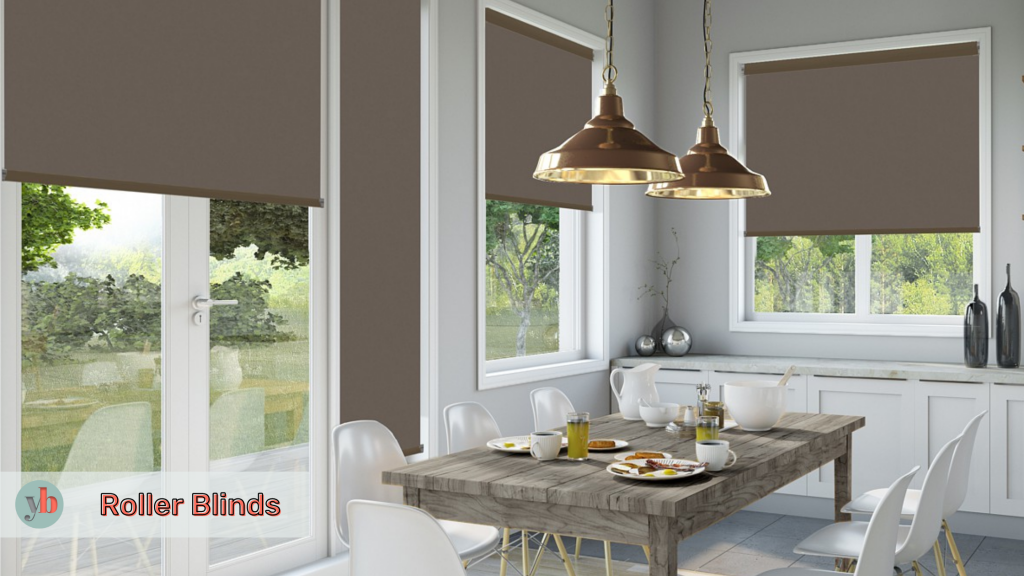 Roller blinds are a popular choice for patio doors