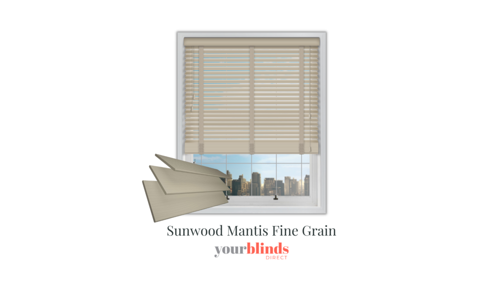 Our Sunwood Mantis Fine Grain Blind provides a touch of luxury making it a great choice for your room